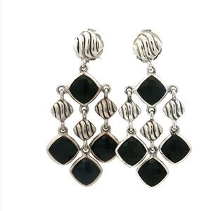 David Yurman Black and Silver Earrings